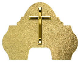 DARAY-L-510-GD-SH-GD Gold Single Cross Shimmer Gold